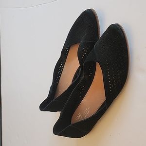 Toms Black Suede Leather Slip-on Flats Size 11 W